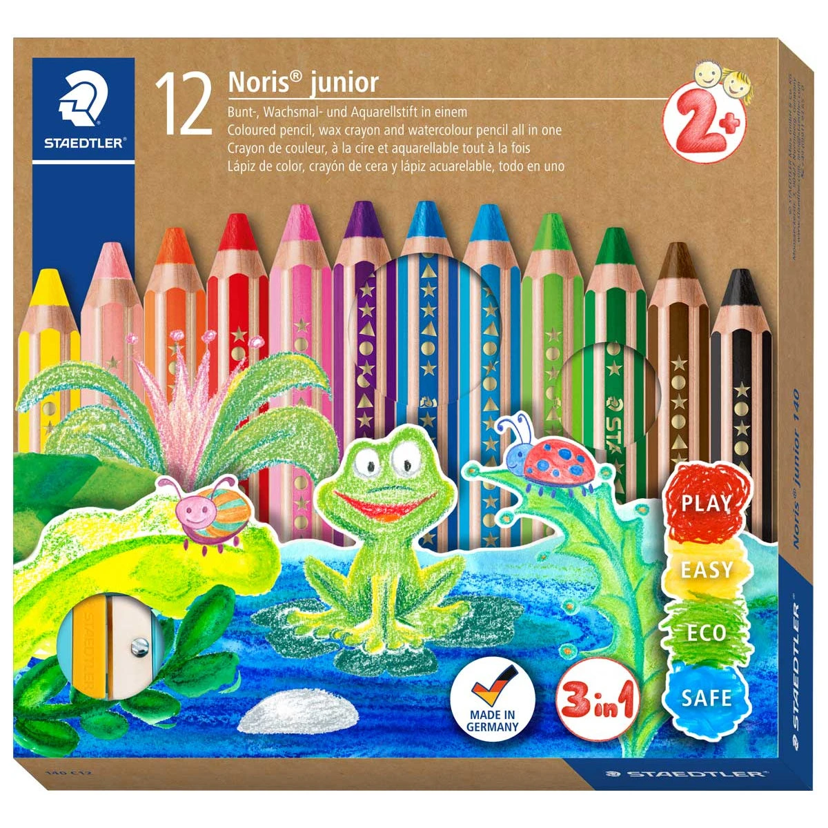 Staedtler Noris Junior Colouring Pencils & Sharpener - Assorted Colours (Pack Of 12) 3 Staedtler Noris Junior Colouring Pencils & Sharpener - Assorted Colours (Pack Of 12)