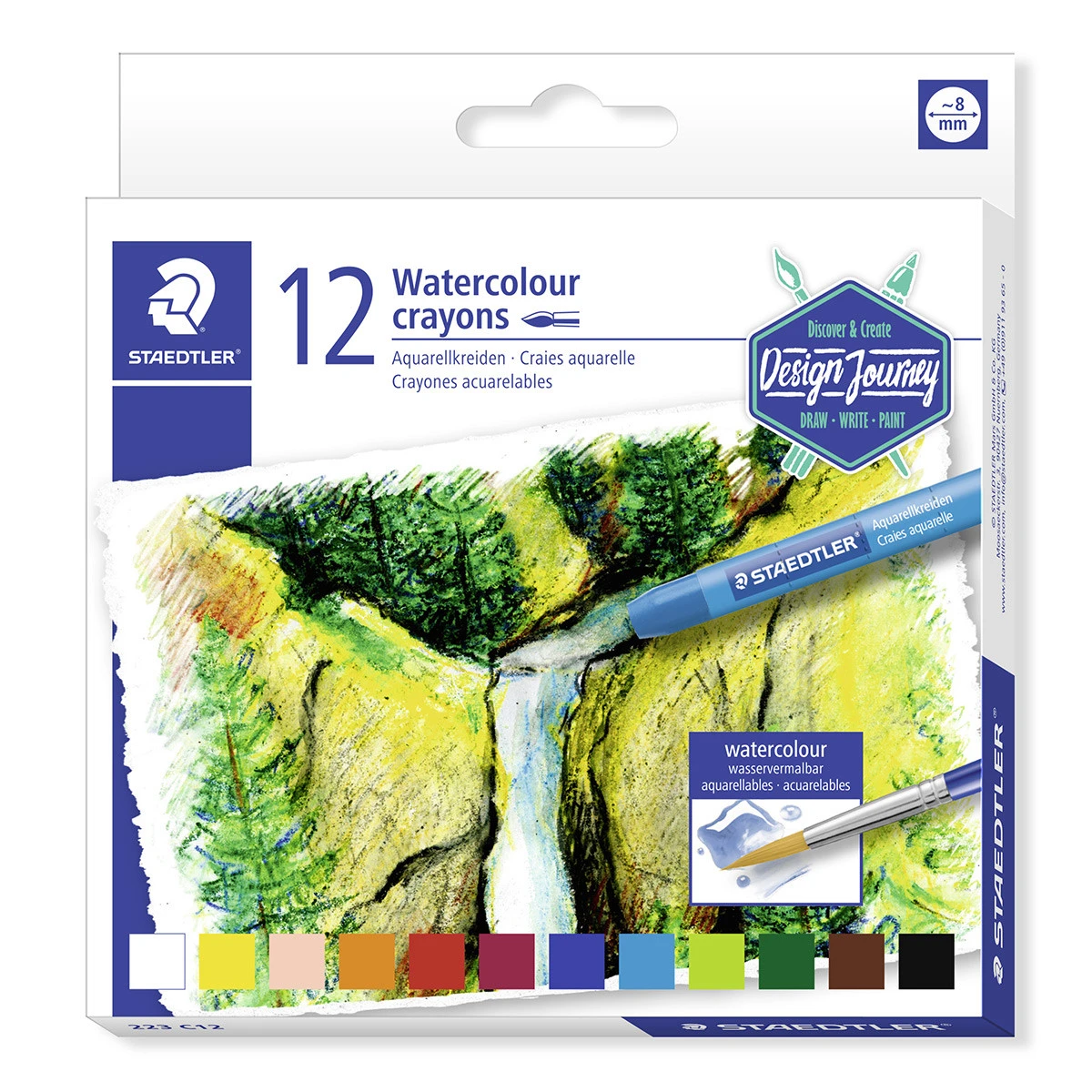 Staedtler Watercolour Crayons - Assorted Colours (Pack Of 12) 3 Staedtler Watercolour Crayons - Assorted Colours (Pack Of 12)