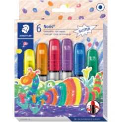 Staedtler Noris Gel Twist Crayons - Glitter - Assorted Colours (Pack Of 6)