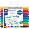 Staedtler Double Ended Lettering Pen - Assorted Colours (Pack Of 12) 1 Staedtler Double Ended Lettering Pen - Assorted Colours (Pack Of 12) -Drawing Tools & Stationery-Staedtler 3004 TB12