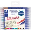 Staedtler Duo Calligraphy Marker - Assorted Colours (Wallet Of 12)