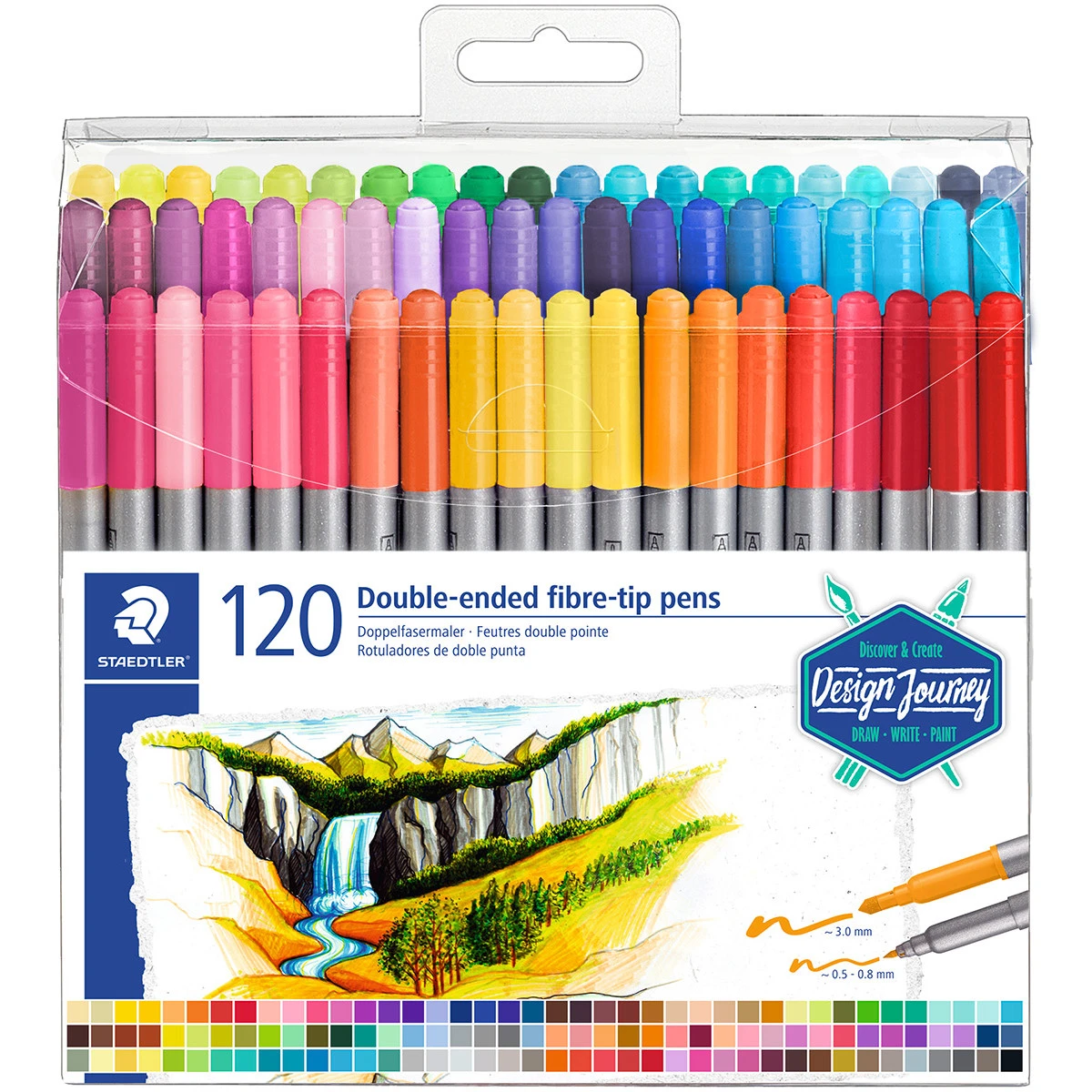 Staedtler Double Ended Fibre Tip Pens - Assorted Colours (Wallet Of 120) 3 Staedtler Double Ended Fibre Tip Pens - Assorted Colours (Wallet Of 120)