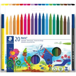 Staedtler Noris Fibre Tip Pens - Assorted Colours (Box Of 20)