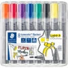 Staedtler Lumocolor Flipchart Markers - Various Tip Types - Assorted Colours (Pack Of 8) -Drawing Tools & Stationery-Staedtler 356 SWP8