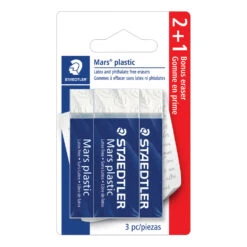 Staedtler Mars Plastic Erasers - 2 Pack Plus Bonus