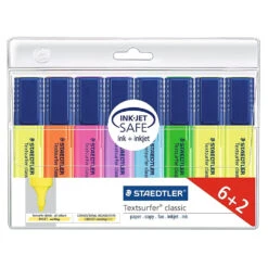 Staedtler Textsurfer Chisel Tip Highlighters - Assorted Colours - 8 Pack