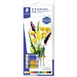 Staedtler Design Journey Acrylic Paints - Assorted Colours (Pack Of 12)