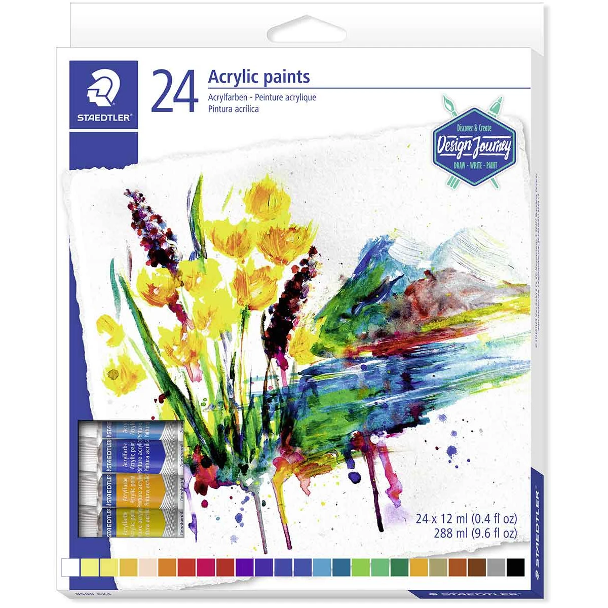 Staedtler Design Journey Acrylic Paints - Assorted Colours (Pack Of 24) 3 Staedtler Design Journey Acrylic Paints - Assorted Colours (Pack Of 24)