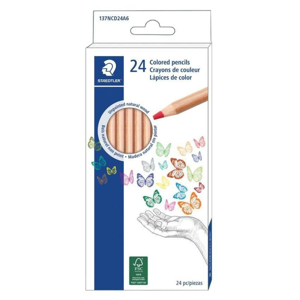 Staedtler 4mm Round Barrel Natural Coloured Pencils - 24 Pack - Assorted 3 Staedtler 4mm Round Barrel Natural Coloured Pencils - 24 Pack - Assorted