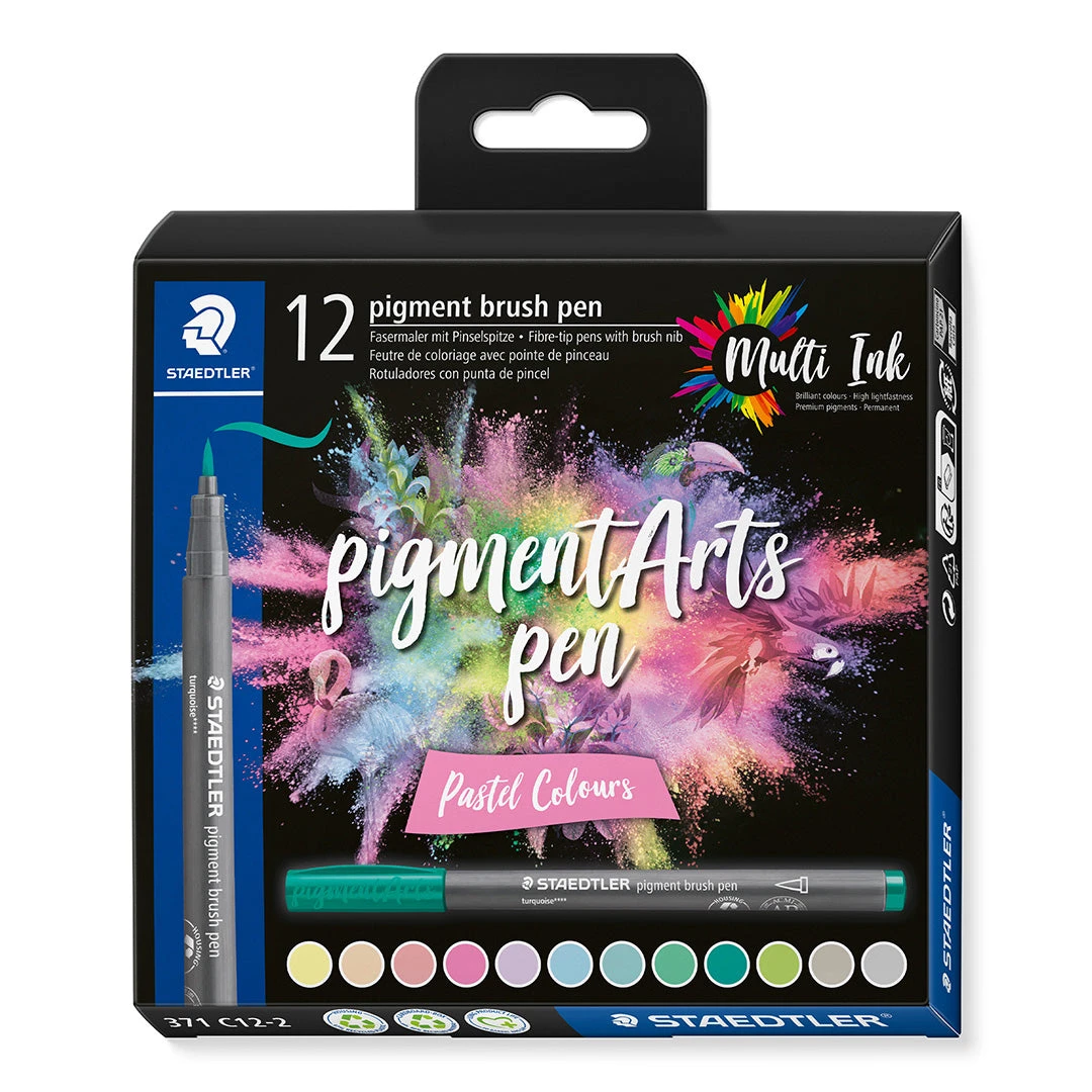 Staedtler Pigment Arts Brush Pen Set Of 12 Pastel 3 Staedtler Pigment Arts Brush Pen Set Of 12 Pastel