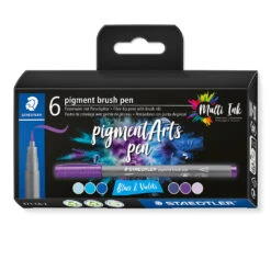 Staedtler Pigment Arts Brush Pen Set Of 6 Blues & Violets