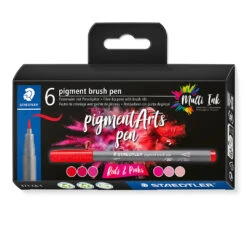 Staedtler Pigment Arts Brush Pen Set Of 6 Reds & Pinks