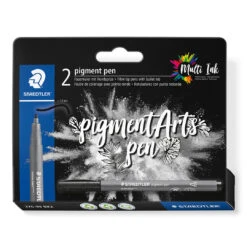Staedtler Pigment Arts Fibre-Tip Bullet Nib Intense Black Set Of 2