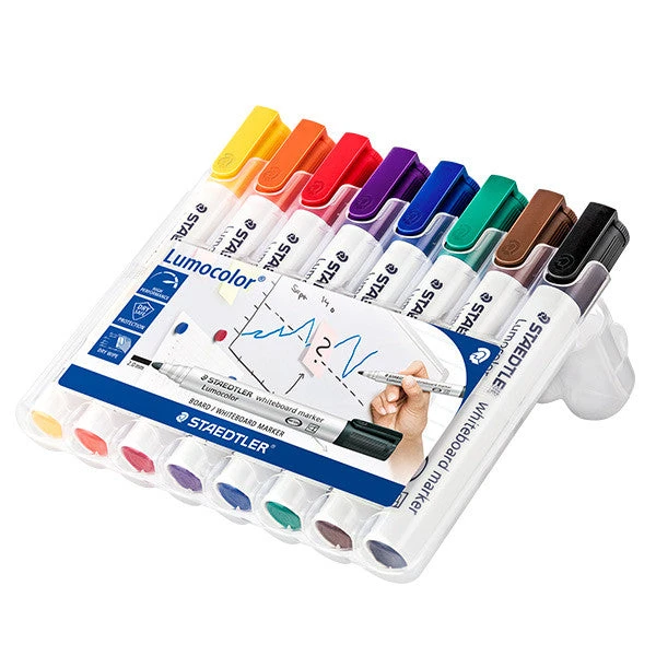 Staedtler Lumocolor Whiteboard Marker Bullet Tip Assorted Wallet Of 8