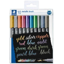 Staedtler Design Journey Metallic Brush Pens Set Of 10