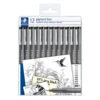Staedtler Pigment Liner Pen Set Of 12 2 Staedtler Pigment Liner Pen Set Of 12 -Drawing Tools & Stationery-Staedtler SD92934 Staedtler Pigment Liner Pen Box of 12 P1