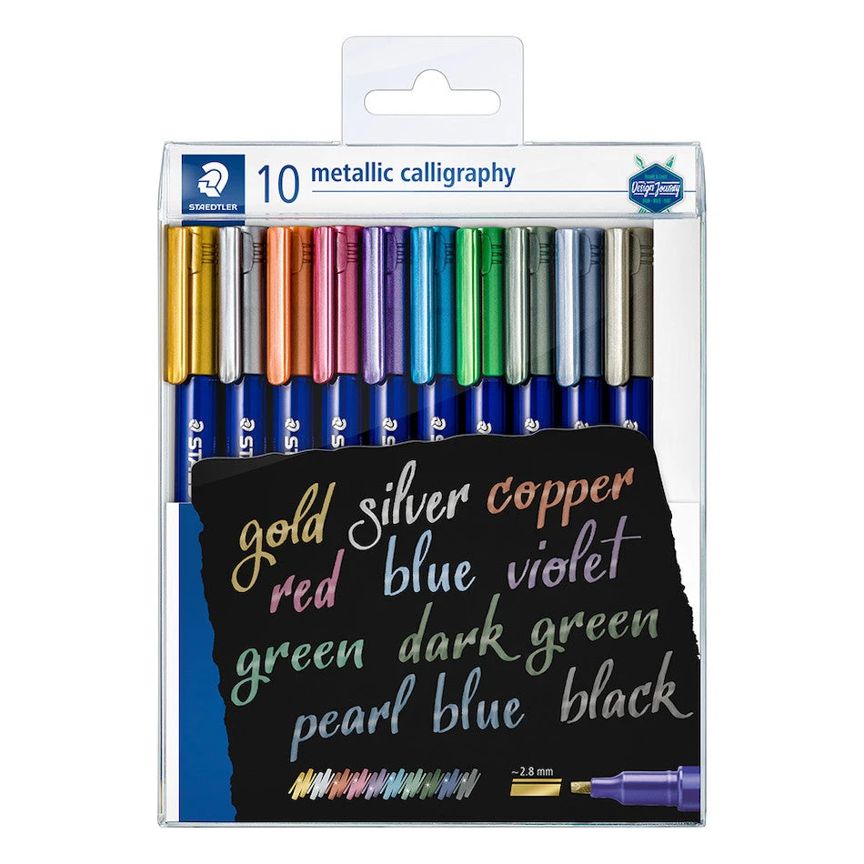 Staedtler Metallic Calligraphy Pen Wallet Of 10 3 Staedtler Metallic Calligraphy Pen Wallet Of 10