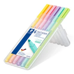 Staedtler Triplus Textsurfer Highlighter Box Of 6 Pastel -Drawing Tools & Stationery-Staedtler SD92946 Staedtler Triplus Textsurfer Highlighter Box of 6 Pastel DTL2 P2