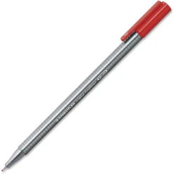 Staedtler Triplus Fineliner Porous Point Pens, 0.3mm Tip, Red