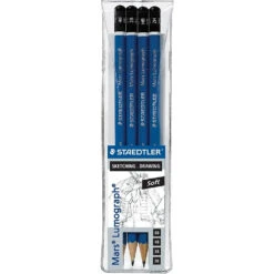 Staedtler-Mars Lumograph Set Drawing Pencils - Soft - 4 Pack