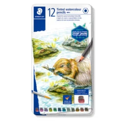 Staedtler Tinted Watercolour Pencils - Tin - 12 Pack (14610T M12)