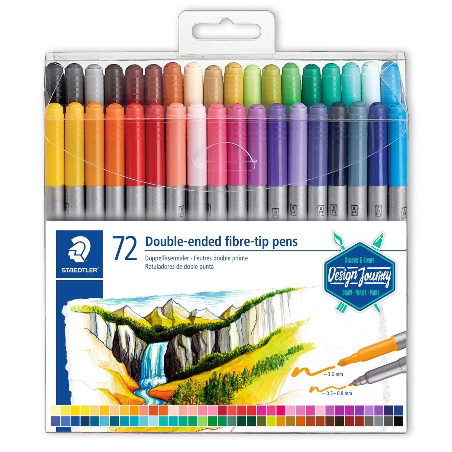 Staedtler Design Journey Doubled-Ended Fibre Tip Pens 72 Assorted Colours 3 Staedtler Design Journey Doubled-Ended Fibre Tip Pens 72 Assorted Colours