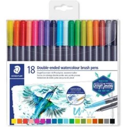 Staedtler Design Journey Dual Tip Watercolour Brush Pen Pack Of 18
