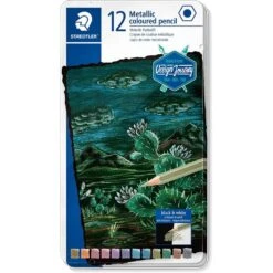Staedtler Design Journey Metallic Coloured Pencils 12 Tin