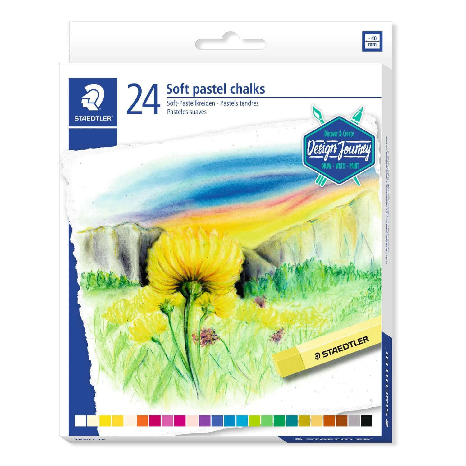 Staedtler Design Journey Soft Pastel Chalks Box Of 24 Assorted Colours 3 Staedtler Design Journey Soft Pastel Chalks Box Of 24 Assorted Colours