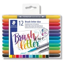 Staedtler Double-Ended Lettering Pens 12 Assorted Colours