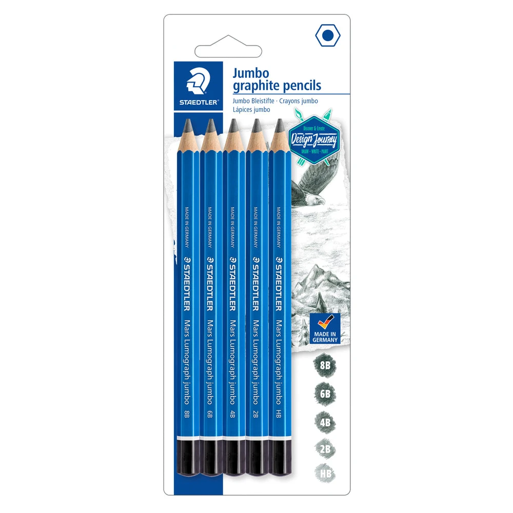Staedtler Pencil Lumograph Jumbo - 5 Pack 3 Staedtler Pencil Lumograph Jumbo - 5 Pack