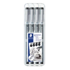 Staedtler Pigment Liner Pens, Assorted, 4 Pack