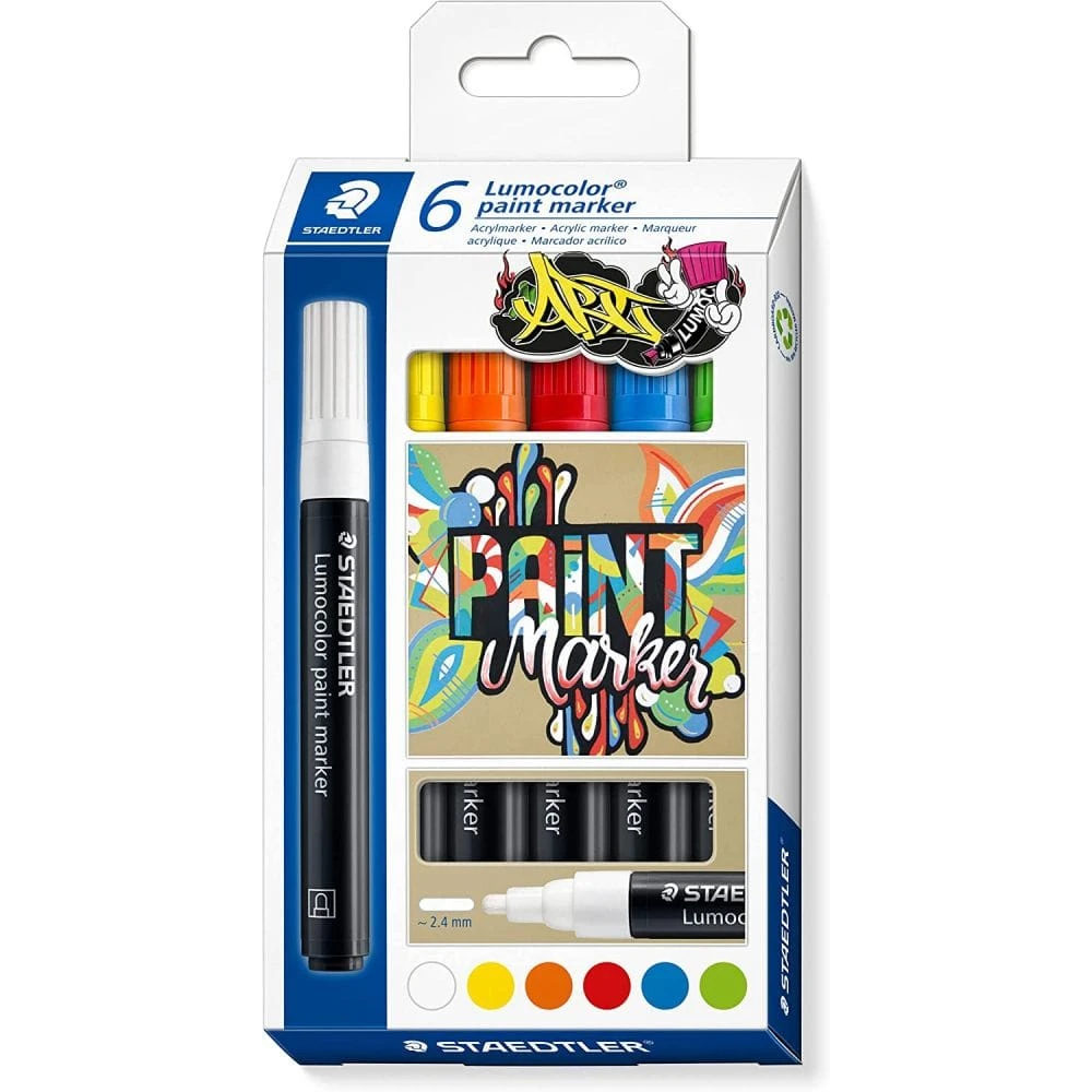 Staedtler Lumocolor Paint Marker Pack Of 6 3 Staedtler Lumocolor Paint Marker Pack Of 6