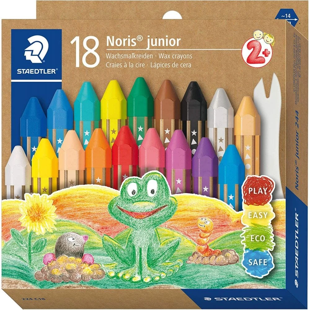 Staedtler Noris Junior Wax Crayons Box Of 18 3 Staedtler Noris Junior Wax Crayons Box Of 18