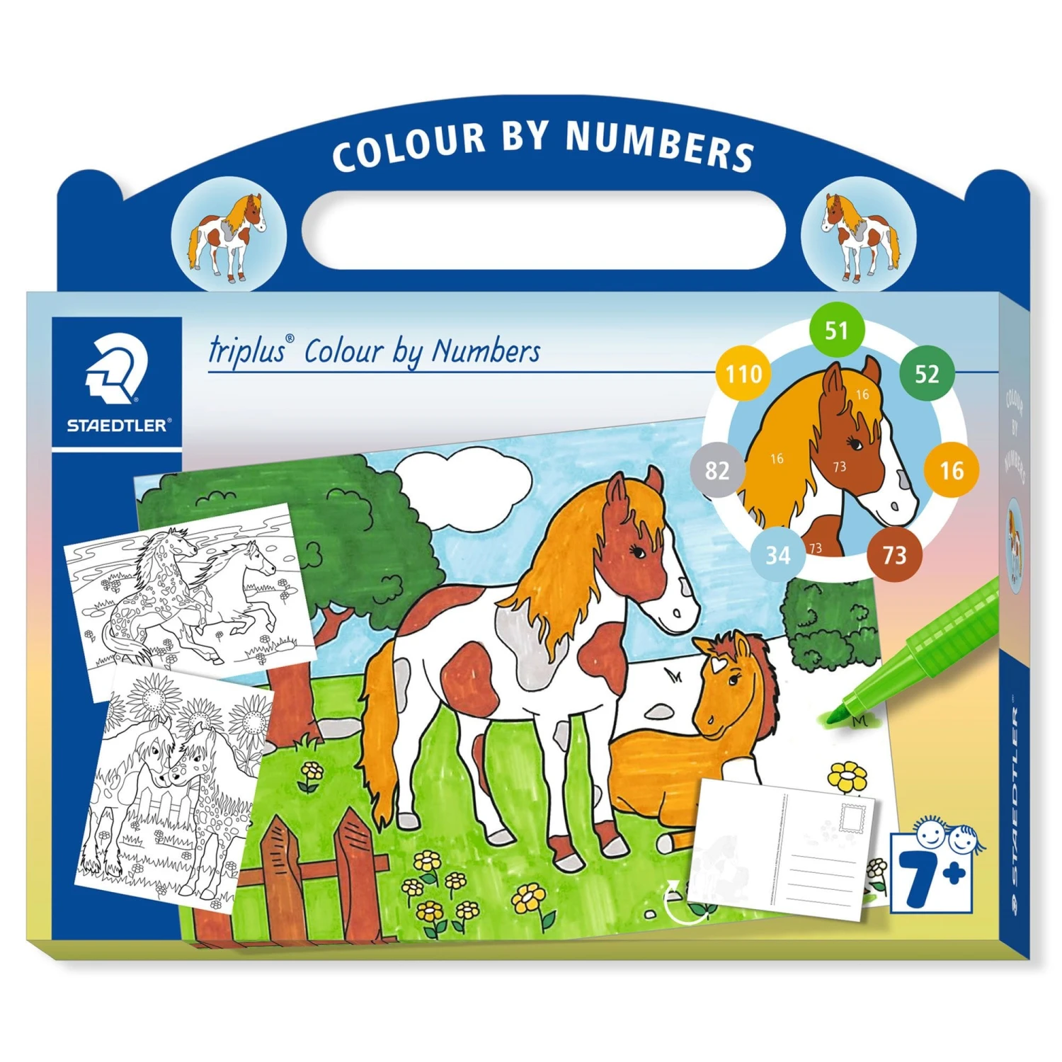Staedtler Triplus Colour By Numbers Horses 3 Staedtler Triplus Colour By Numbers Horses